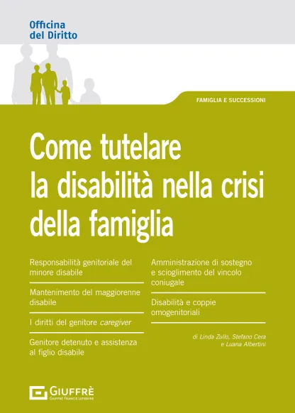 Copertina del libro Come tutelare la disabilità nella crisi della famiglia