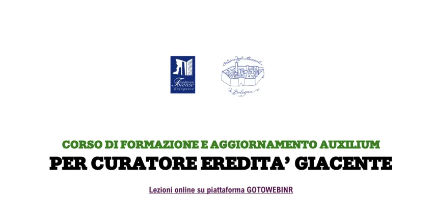 Immagine articolo: Corso di Formazione e Aggiornamento Auxilium per Curatore Eredità Giacente