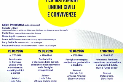 Immagine articolo: Per un Sì Consapevole: Corso Laico per Matrimoni, Unioni Civili e Convivenze 2026